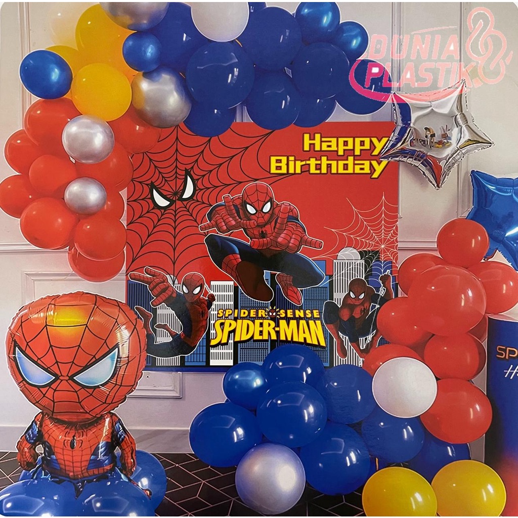 Jual 1 Set Paket balon DEKORASI SPIDERMAN ulang tahun pesta birthday