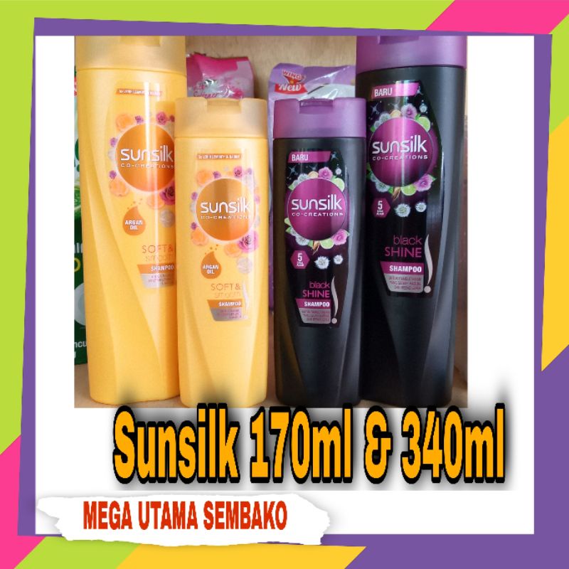 Jual Sunsilk Sampo botol kuning hitam 170 ml dan 340 ml Soft & smooth ...