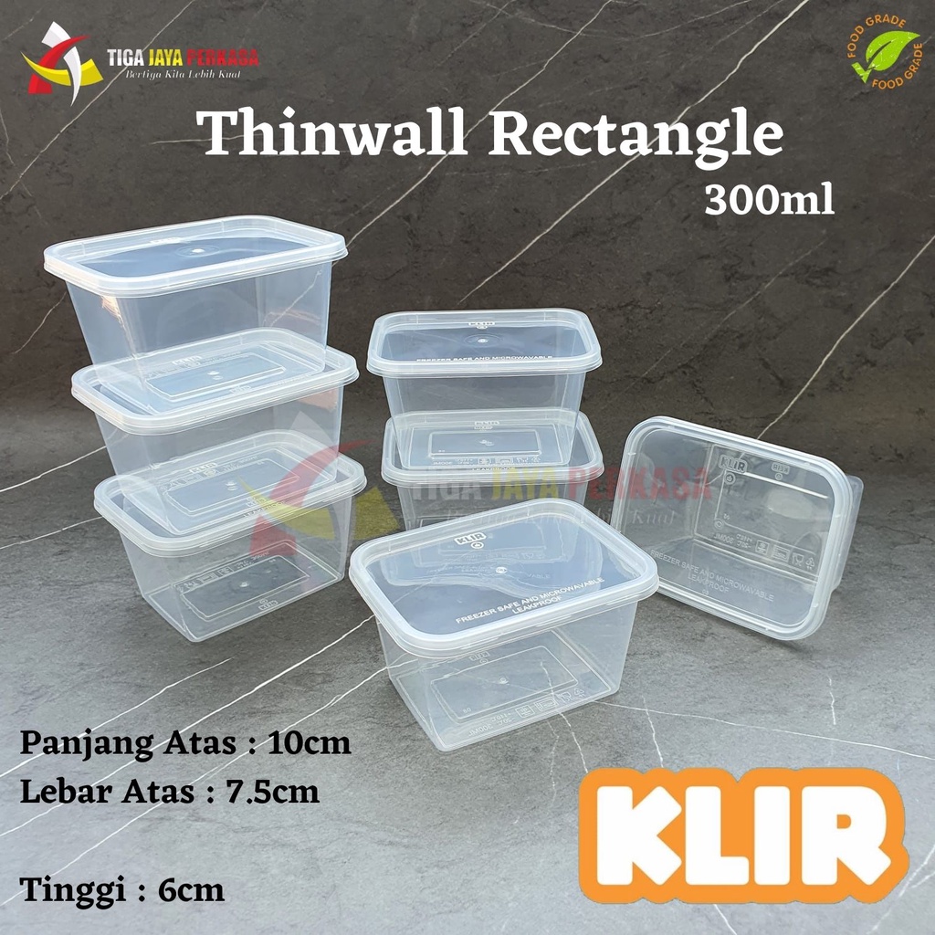 Jual Thinwall Klir Rectangle 300 Ml Kotak Makan 300 Ml Thinwall