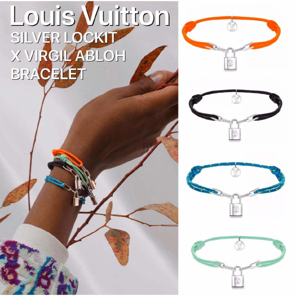Louis Vuitton Silver Lockit X Virgil Abloh Bracelet, Black Titanium  (Q05268, Q05270, Q05269, Q05267, Q05268, Q05270, Q05269, Q05267)
