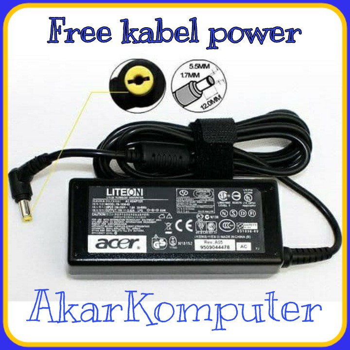 Jual Adaptor Charger Laptop Acer Aspire 19V 3.42A Original Liteon