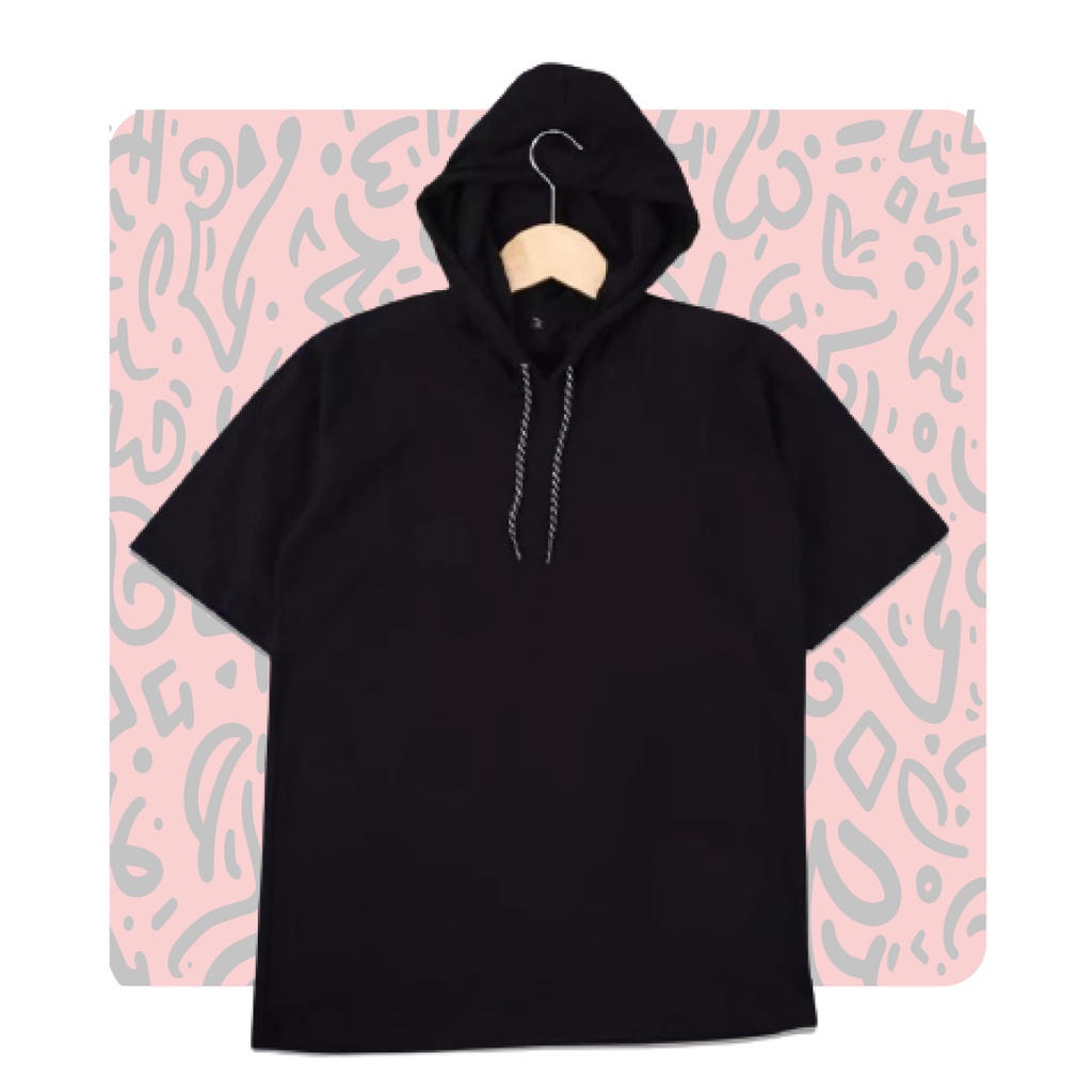 Jual KAOS POLOS LENGAN PENDEK HOODIE DISTRO BAHAN BABYTERRY