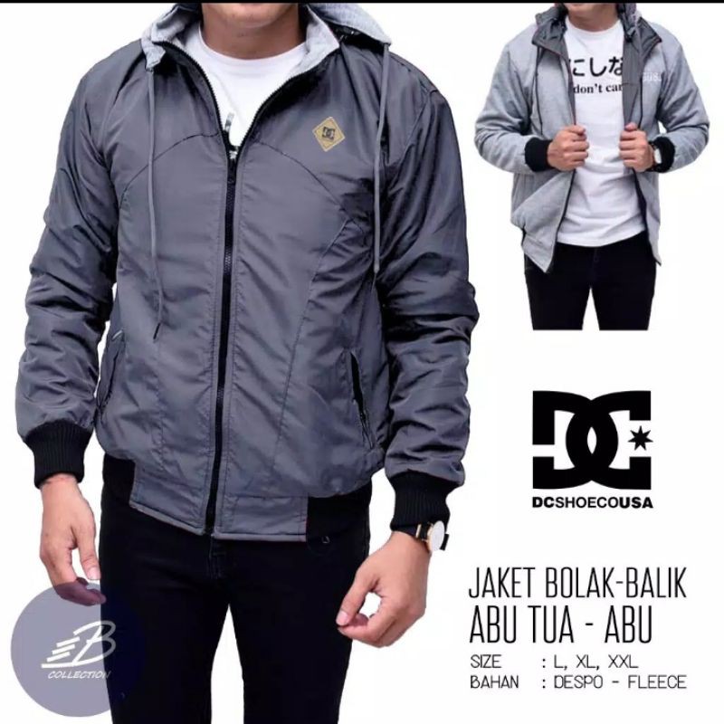 Jual JAKET BOLAK BALIK PRIA WANITA | JAKET BB 2 IN 1 L XL XXL | Shopee ...