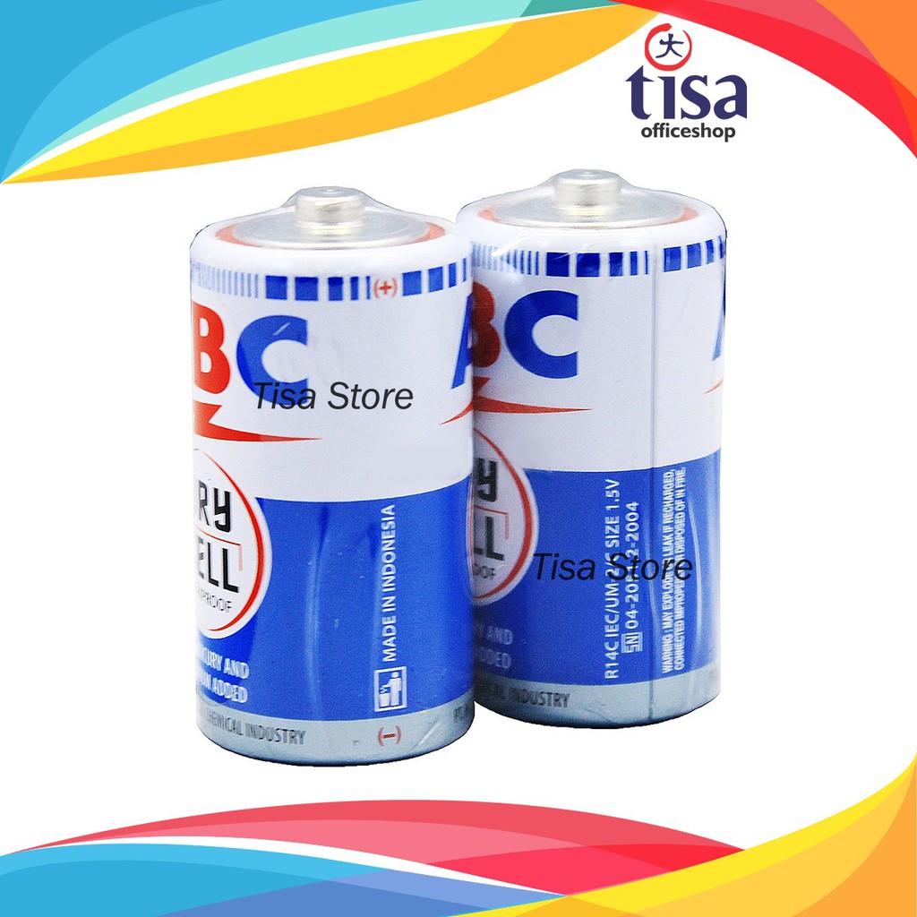 Jual Baterai ABC Biru Sedang Tipe C R14C isi 2 | Shopee Indonesia