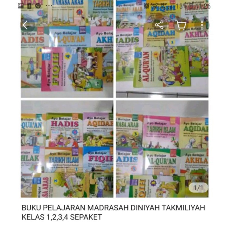 Jual buku MDTA KELAS 1,2,3&4 semester 1-2 full set | Shopee Indonesia
