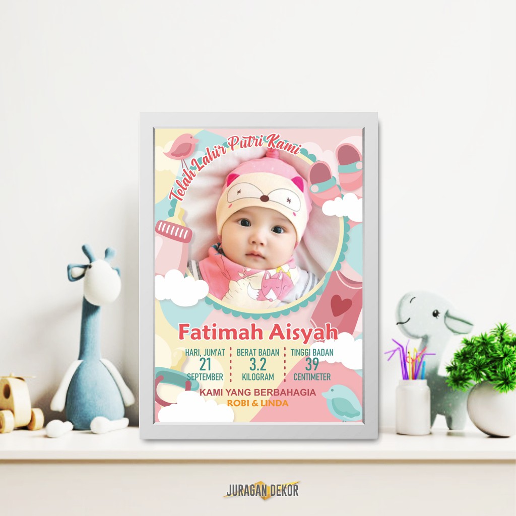 Jual Biodata Bayi - Kado Bayi - Custom Frame Baby Bio Kado Lahir Bayi ...