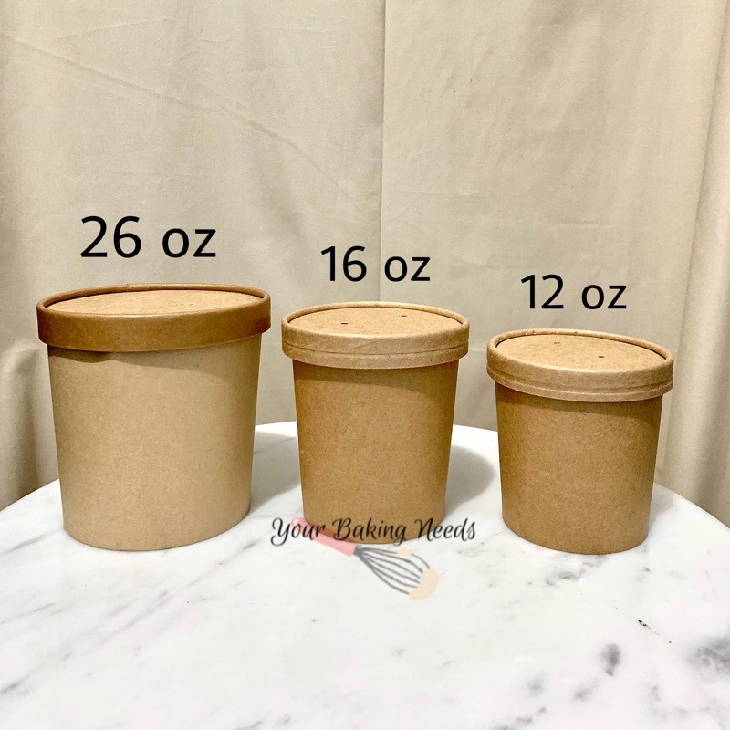 Jual Brown Kraft Paper Cup Bowl Oz Pembelian Min Pcs Shopee