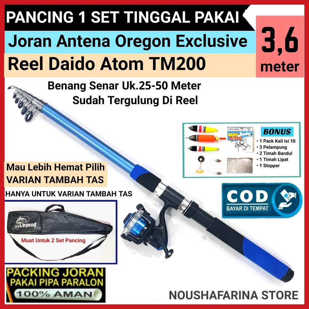 Jual Pancing 1 set joran merk OREGON EXCLUSIVE panjang 360 cm / 3,6 ...