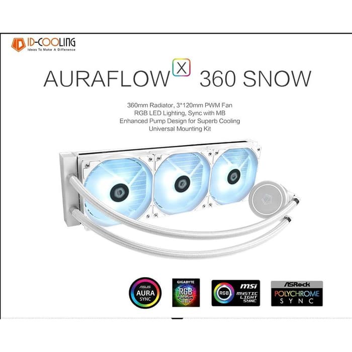 Jual ID-Cooling Auraflow X 360 Snow | Shopee Indonesia