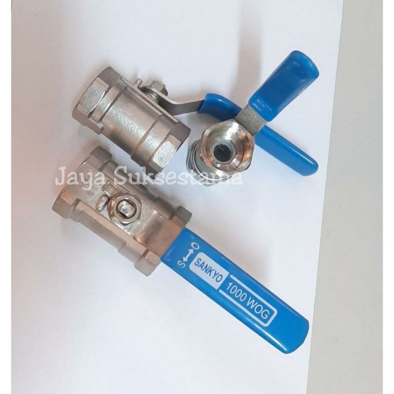 Jual Ball Valve Sankyo 1,5" Inch 1pc Ss316 / Kran Air 1 1/2" Inch ...