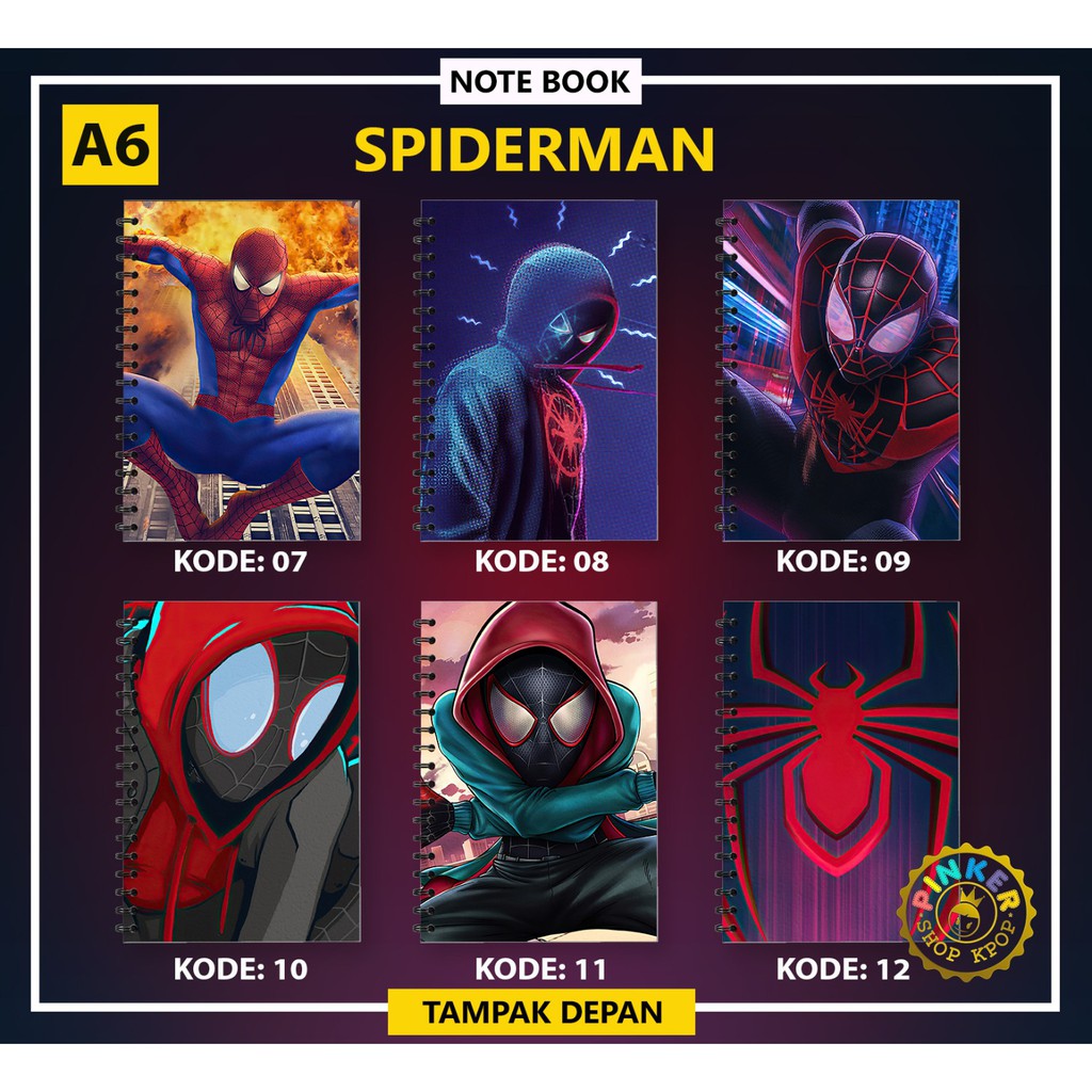 Jual Note/Notebook SPIDERMAN 001 A6/A5 ISI 50 LEMBAR | Shopee Indonesia