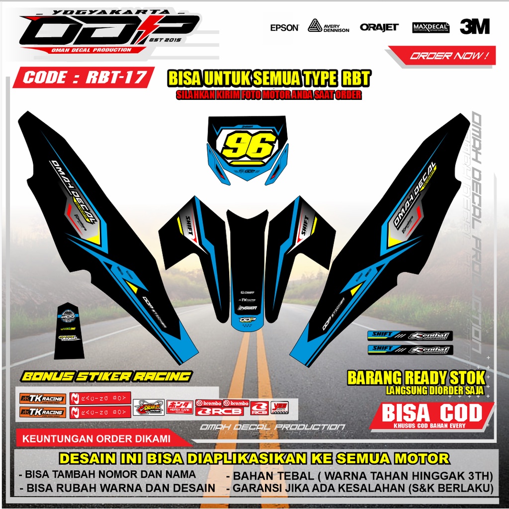 Jual DECAL RBT BODY JUPITER YAMAHA VEGA NEW FULL BODY DEKAL STICKER STRIPING TERBARU HONDA BODY