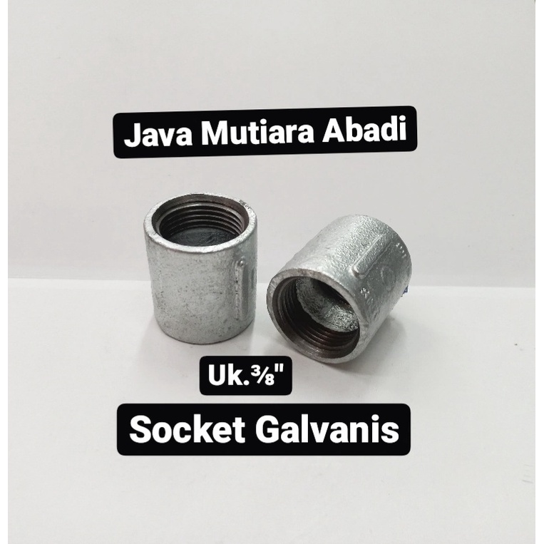 Jual Socket Galvanis Besi uk.3/8'' drat BSPT (G) | Shopee Indonesia