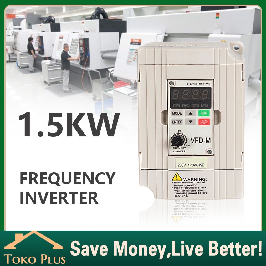 Jual 3 Phase Inverter VFD Variable Frequency Drive 1.5kW 220V Spindle ...