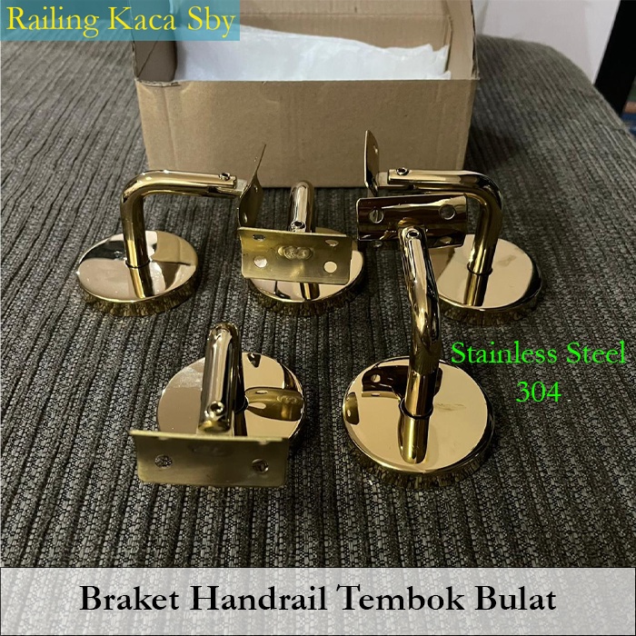 Jual BRAKET BULAT HANDRAILING KE TEMBOK MODEL GOLD | Shopee Indonesia