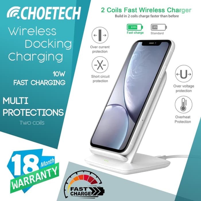 Jual CHOETECH T555 Wireless charger 10 W fast charging quick charge ...