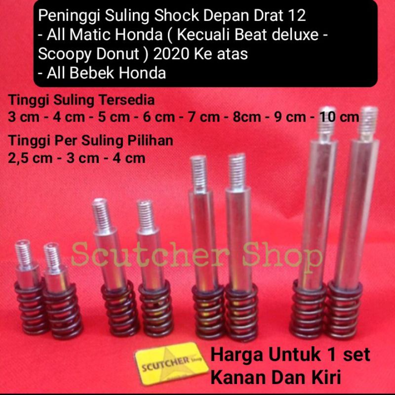 Jual Peninggi Suling Shock Depan Honda Matic Beat Vario Scoopy Spacy Bebek Grand Supra Karisma