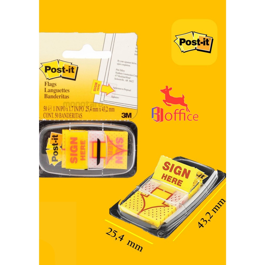 Jual Sticky Note 3M SIGN HERE / Sticky Note SIGN HERE 3M 680-9 | Shopee ...
