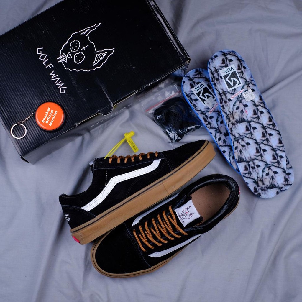 Jual Sepatu Vans Syndicate Old Skool Pro S Golf Wang Black Gum BNIB Original Premium Import Shopee Indonesia