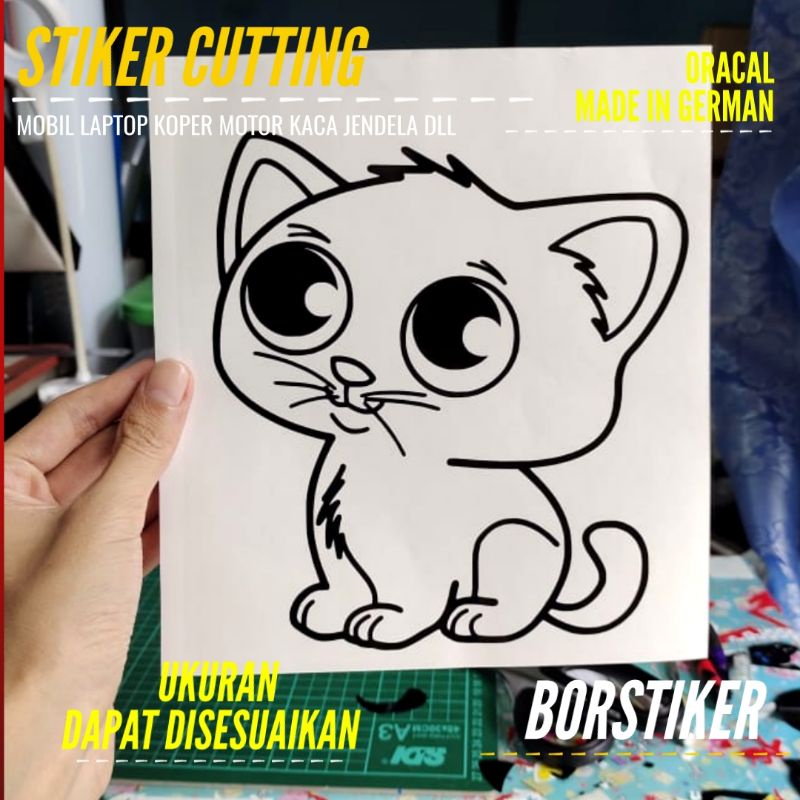 Jual STIKER KUCING 5 UKURAN LAPTOP | STICKER CUTTING CUSTOM BAHAN ...