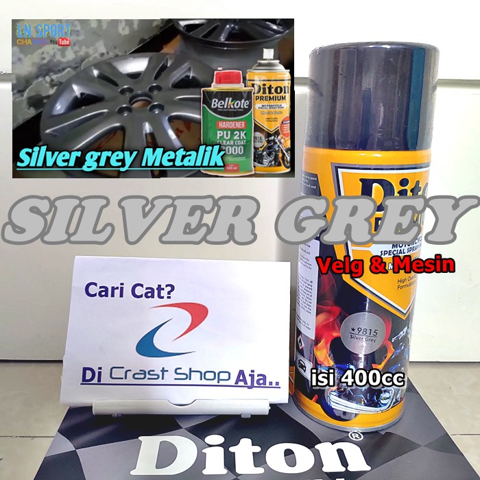 Jual Pilox Diton Premium Silver Grey 9815 Gun Metal 400ml Perak Abu bagian  mesin velg sepeda motor mobil pylox