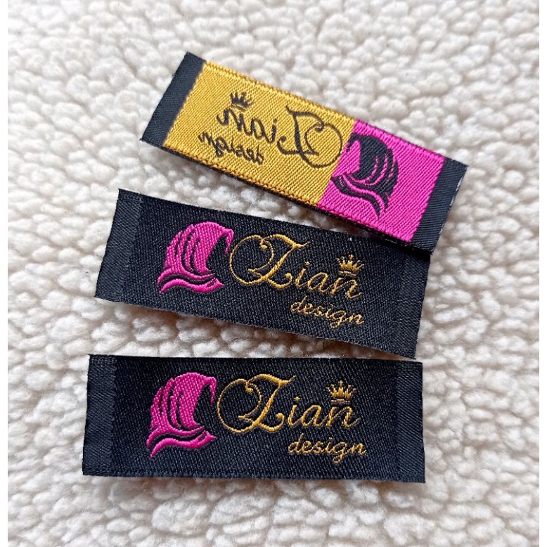 Jual Cetak label kustom label baju hijab bordir rajut tenun bahan ...