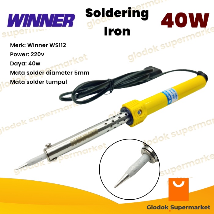 thumbnail image 2 of Duratool 40W Mains Powered Soldering Iron Kit - Includes Free Solder & Spare Tip, 240V, For Electronics & DIY 2 of 6