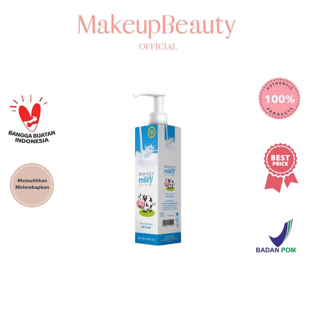 Jual HANASUI Milky Lotion 240ml / Body Lotion / Hand and Body Lotion