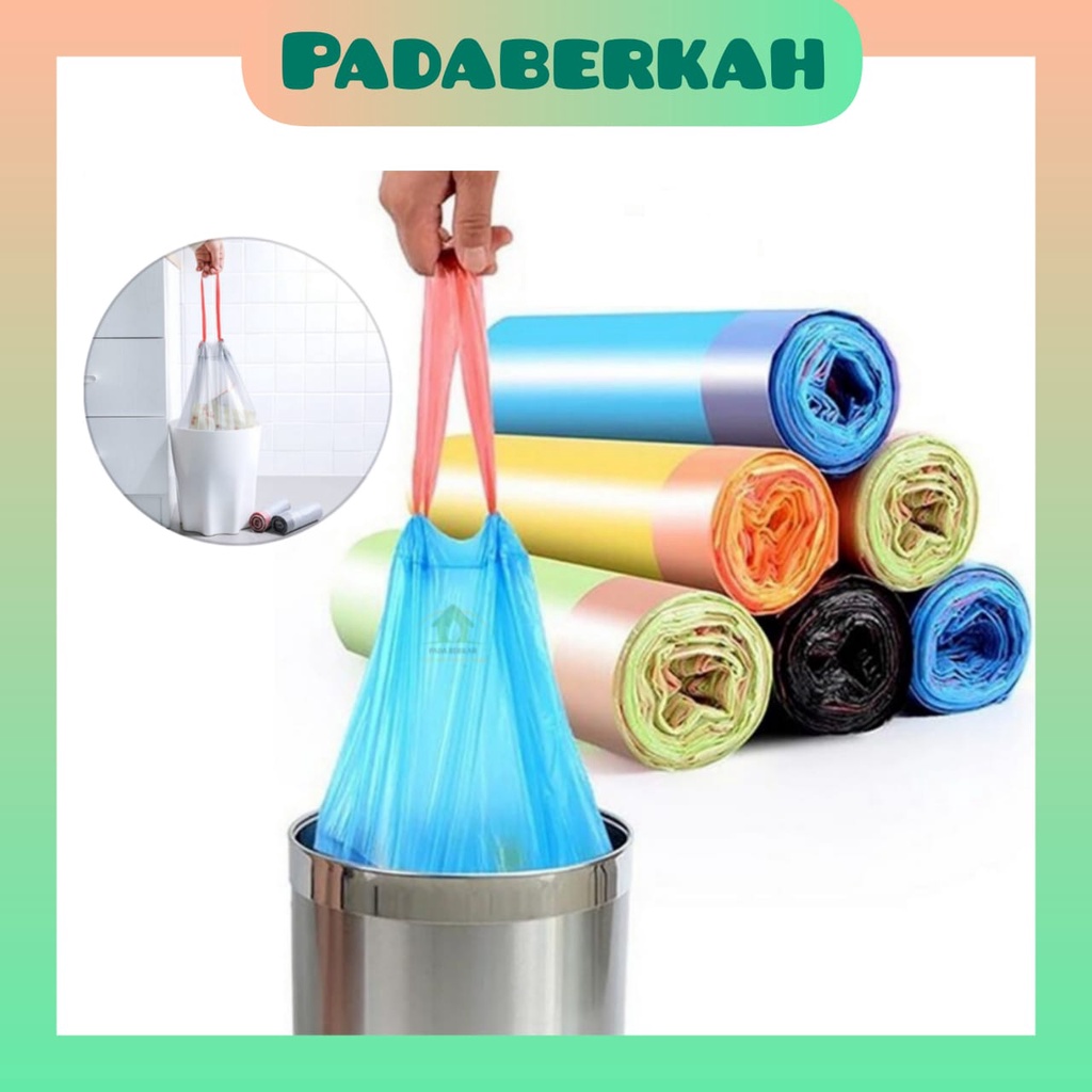 Jual Tokopadaberkah Kantong Plastik Sampah Gulungan Roll Tali 45x50 Cm Isi 15 Lembar Kantong 8367