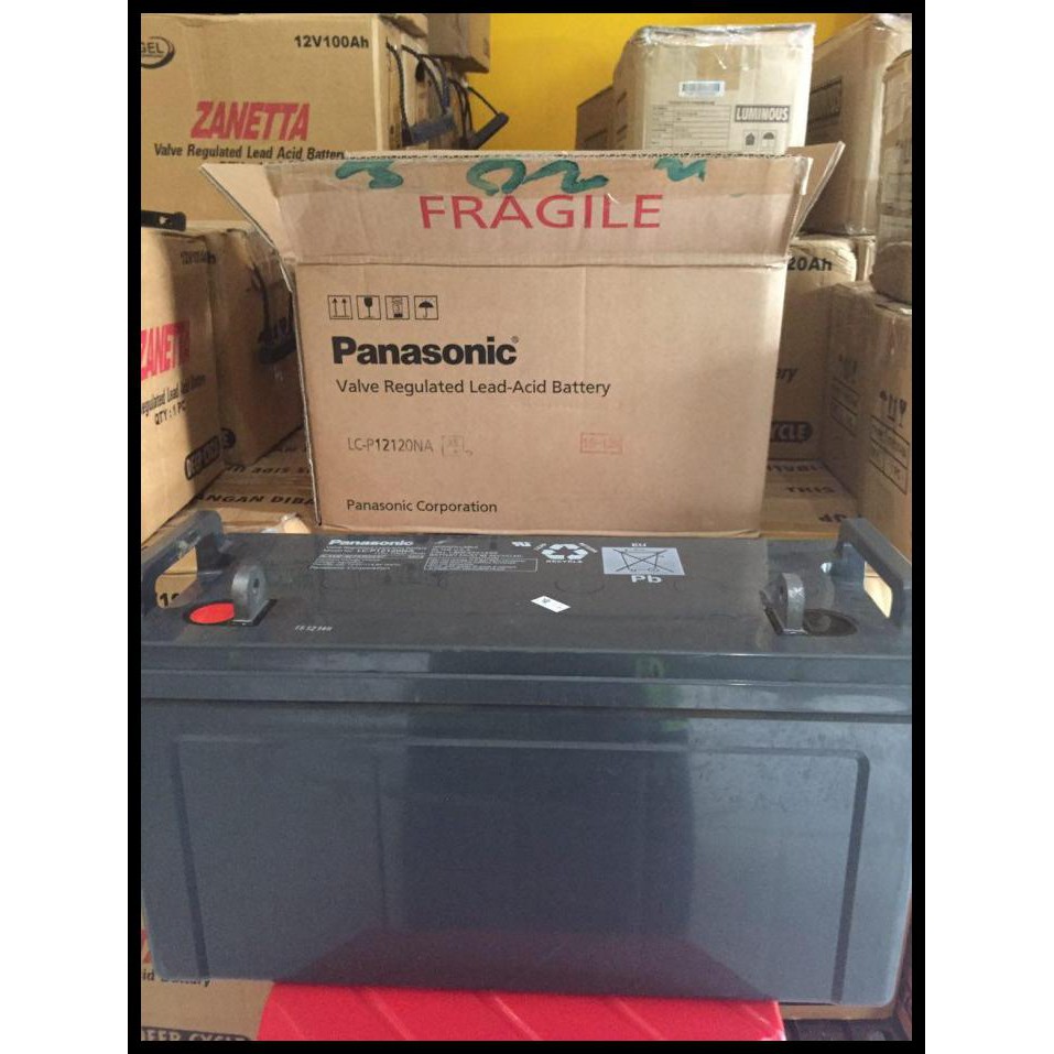 Jual aki kering / aki UPS / Aki VRLA Panasonic 12V 120Ah (ASLI