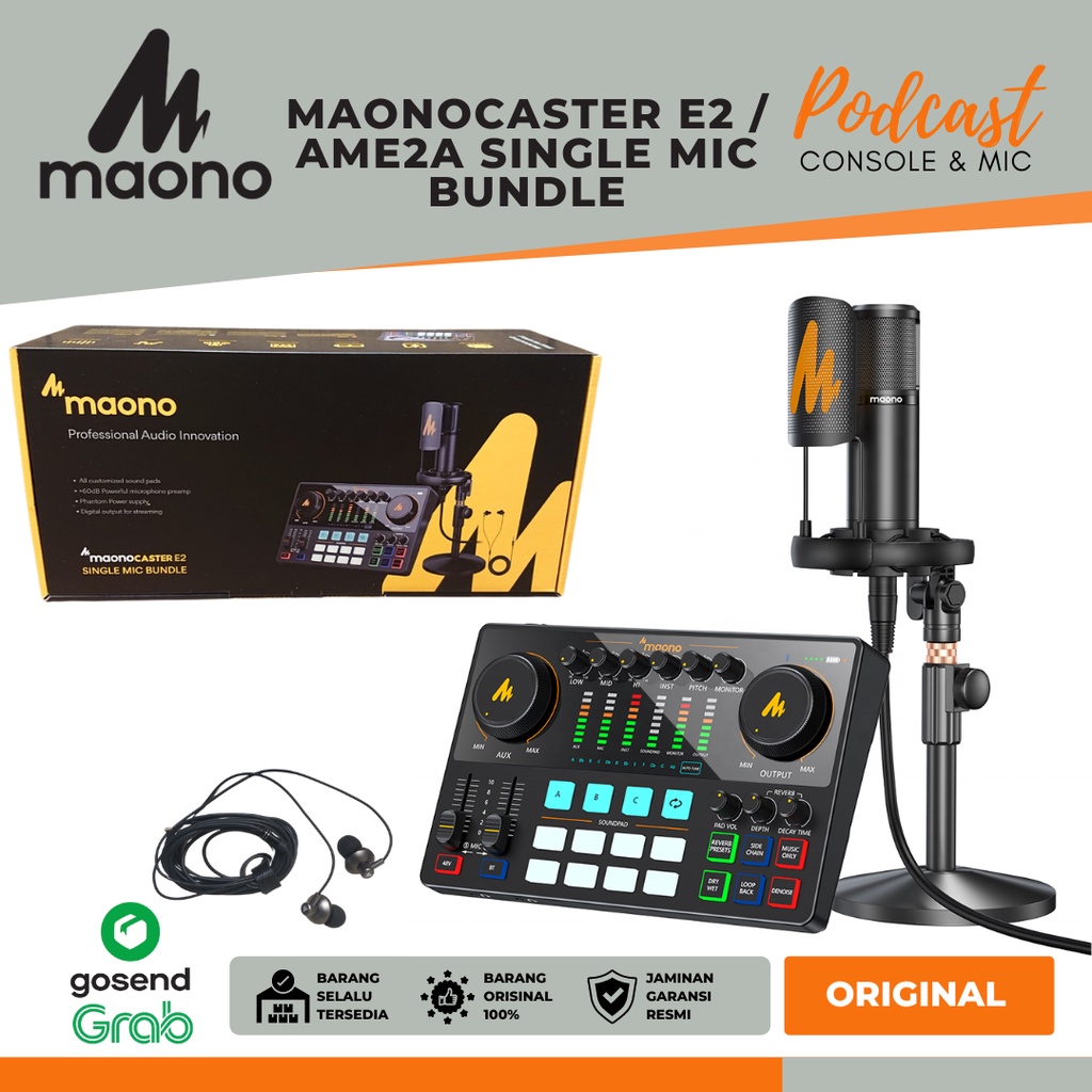 Jual MAONOCASTER E2 SINGLE MIC BUNDLE | MAONO AME2A RECORDING