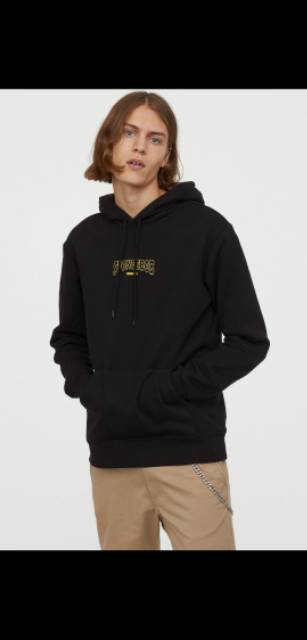 H M x Spongebob Squarepants I Touch My Brain hoodie Black