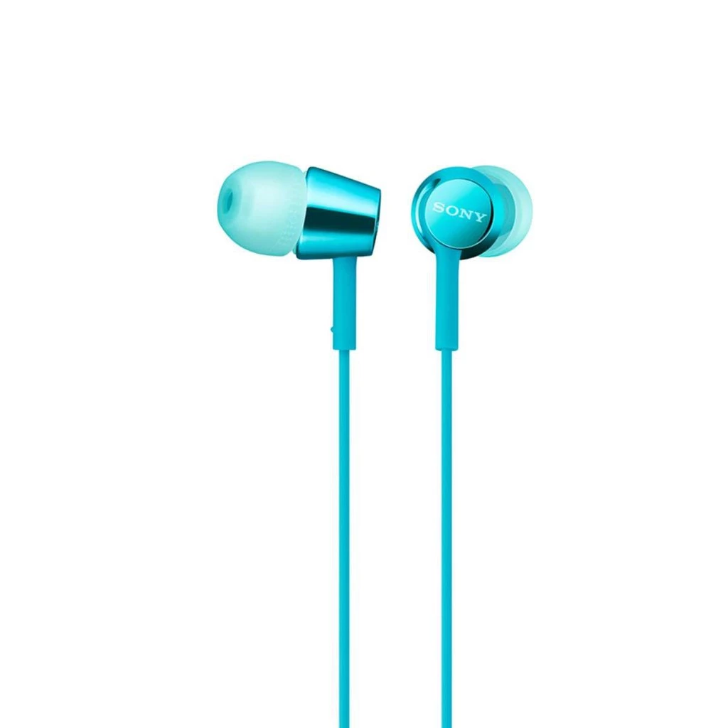 Earphone Sony MDR-EX155AP Wire Headset With Microphone - Light Blue SONY Earphone Original