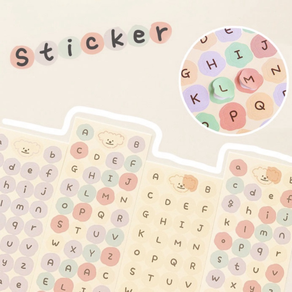 Jual Paperonies Stiker Huruf Aesthetic alphabet sticker kecil lucu