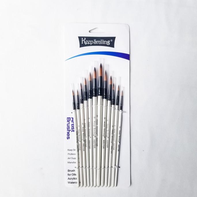 Jual KUAS LUKIS KEEP SMILING SET 12 PCS A6075 / ROUND FILBERT PAINT ...