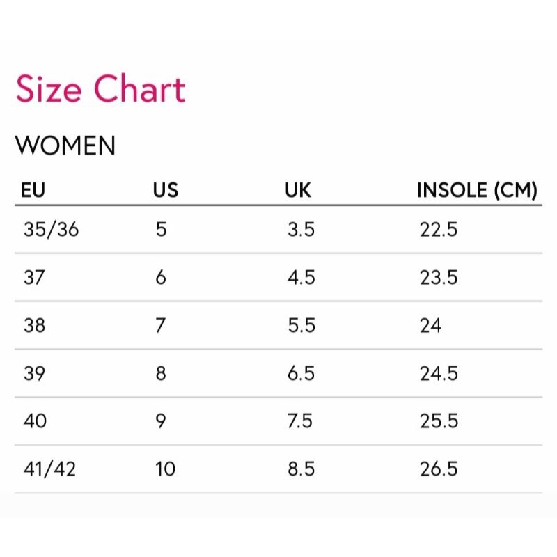 Odabash Size Chart