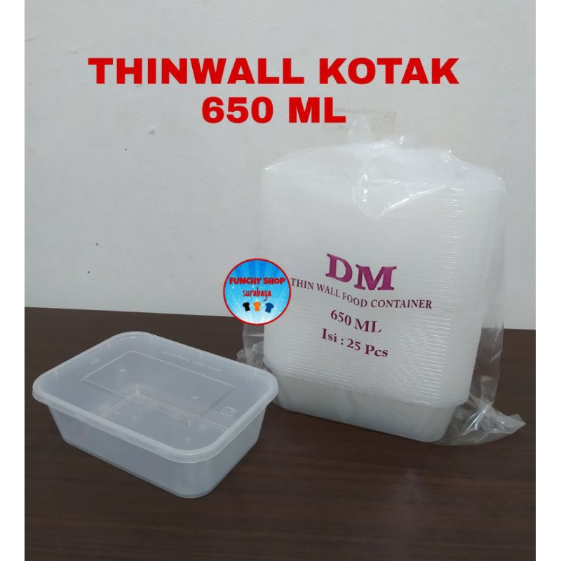 Jual Thinwall Kotak Ml Pc Thin Wall Kotak Makan Plastik Food