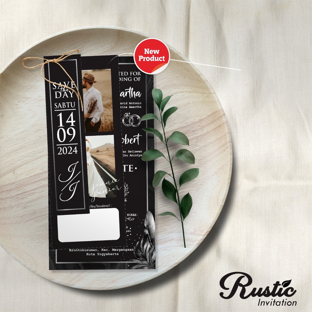 Jual UNDANGAN PERNIKAHAN RUSTIC CUSTOM - UNDANGAN NIKAH AESTHETIC