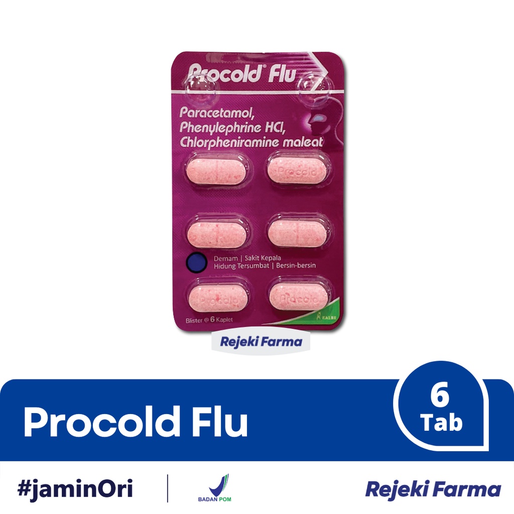 Jual Procold Flu 1 Strip isi 6 Tablet - Pro Cold Paracetamol Ecer ...