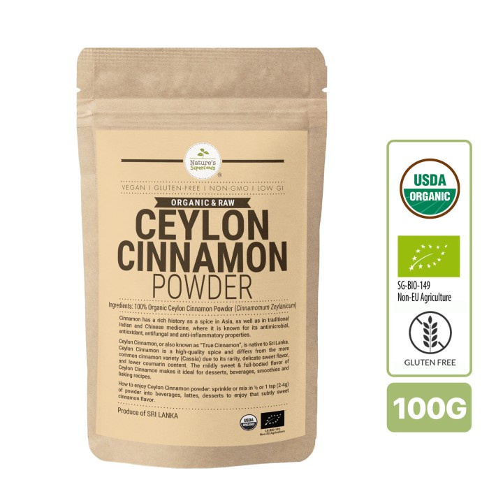 Jual Nature'S Superfoods Organic Ceylon Cinnamon Powder 100G | Shopee ...