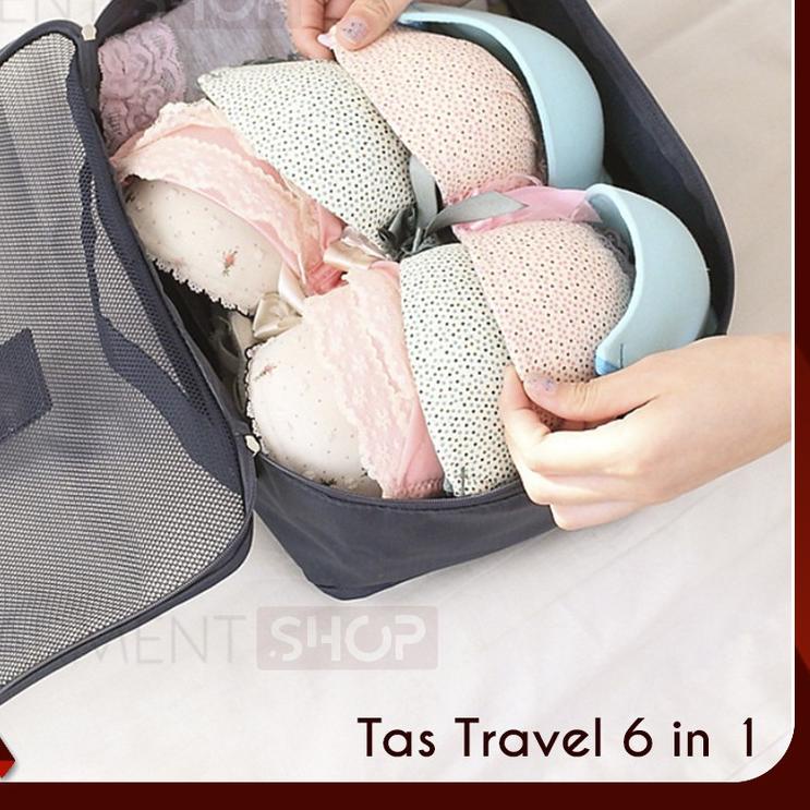 Jual Travel Bag 6 in 1 Luggage Storage Set Organizer Tas Koper Travel ...