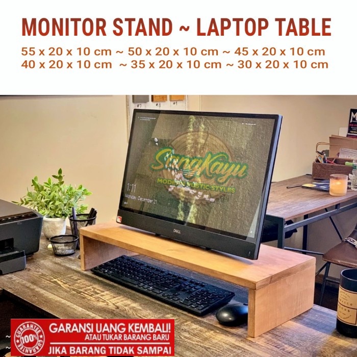 Jual Meja Kayu Serbaguna Meja Monitor Stand Laptop Table Meja Tanaman