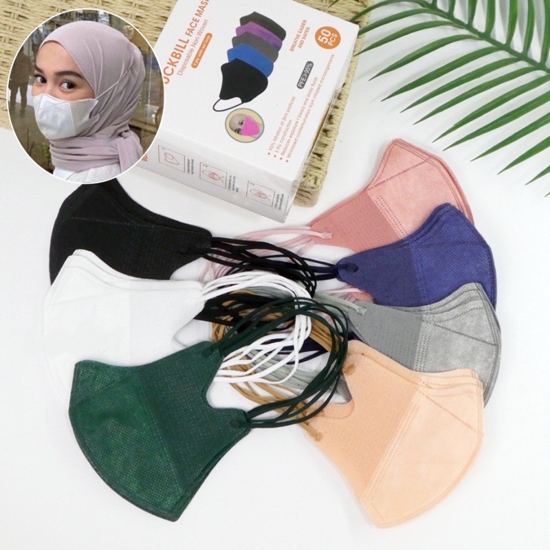 Jual [FS] DC85 Masker Duckbill Hijab/Duckbill Headloop 1box 50pc ...