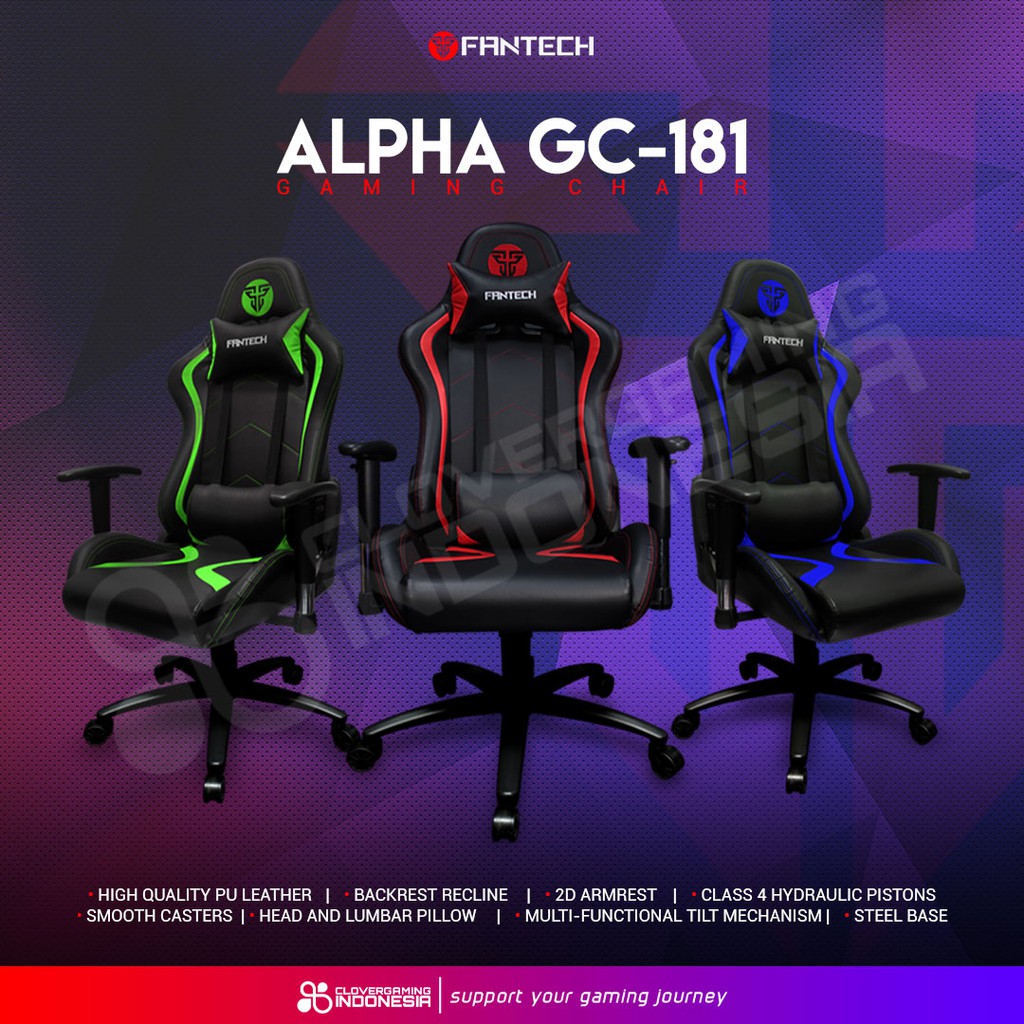 Jual Fantech Alpha GC181 Gaming Chair GC 181 Red Green Blue