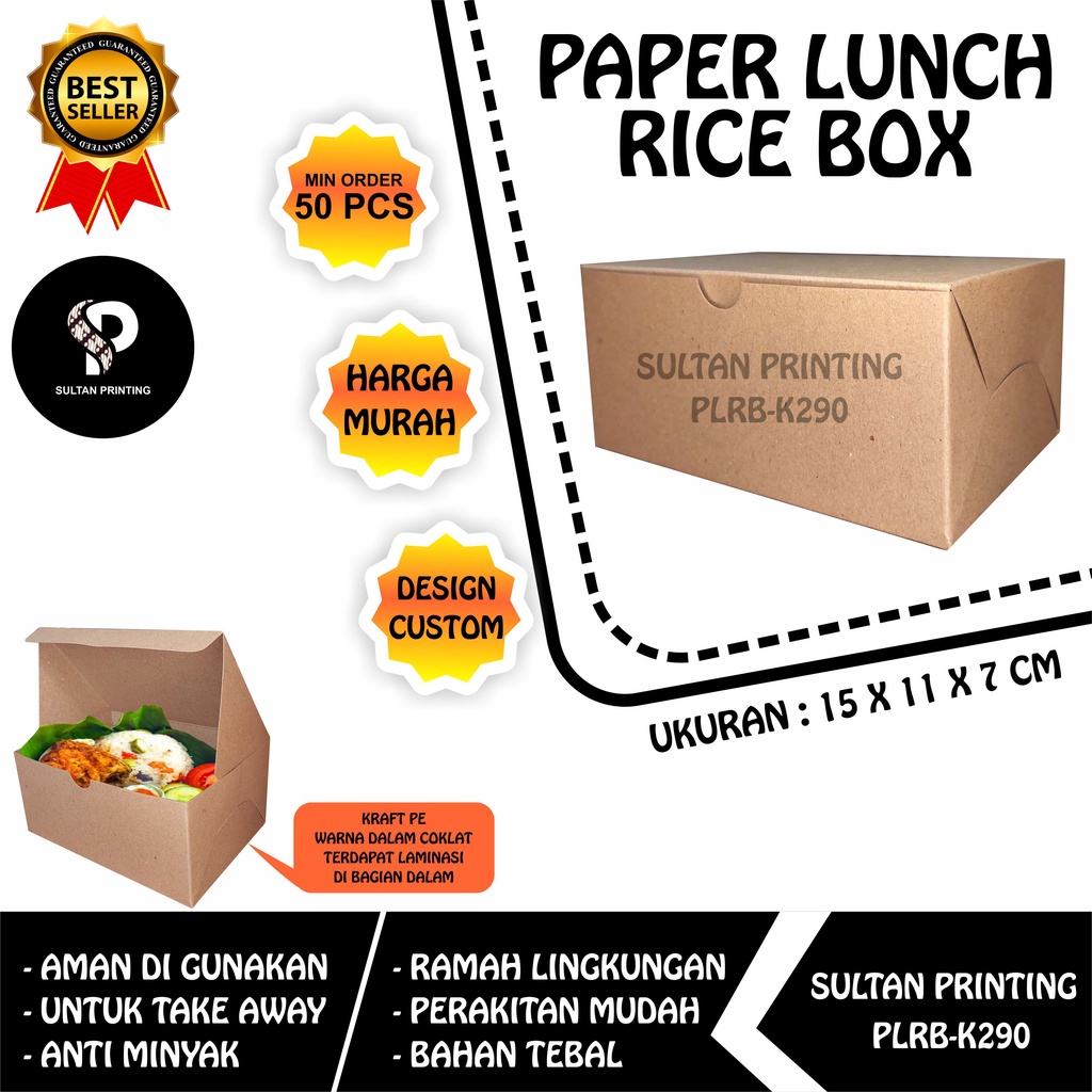 Jual RICE BOX POLOS 15 x 11 x 7 CM/ SNACK BOX / BOX FRIED CHICKEN ...
