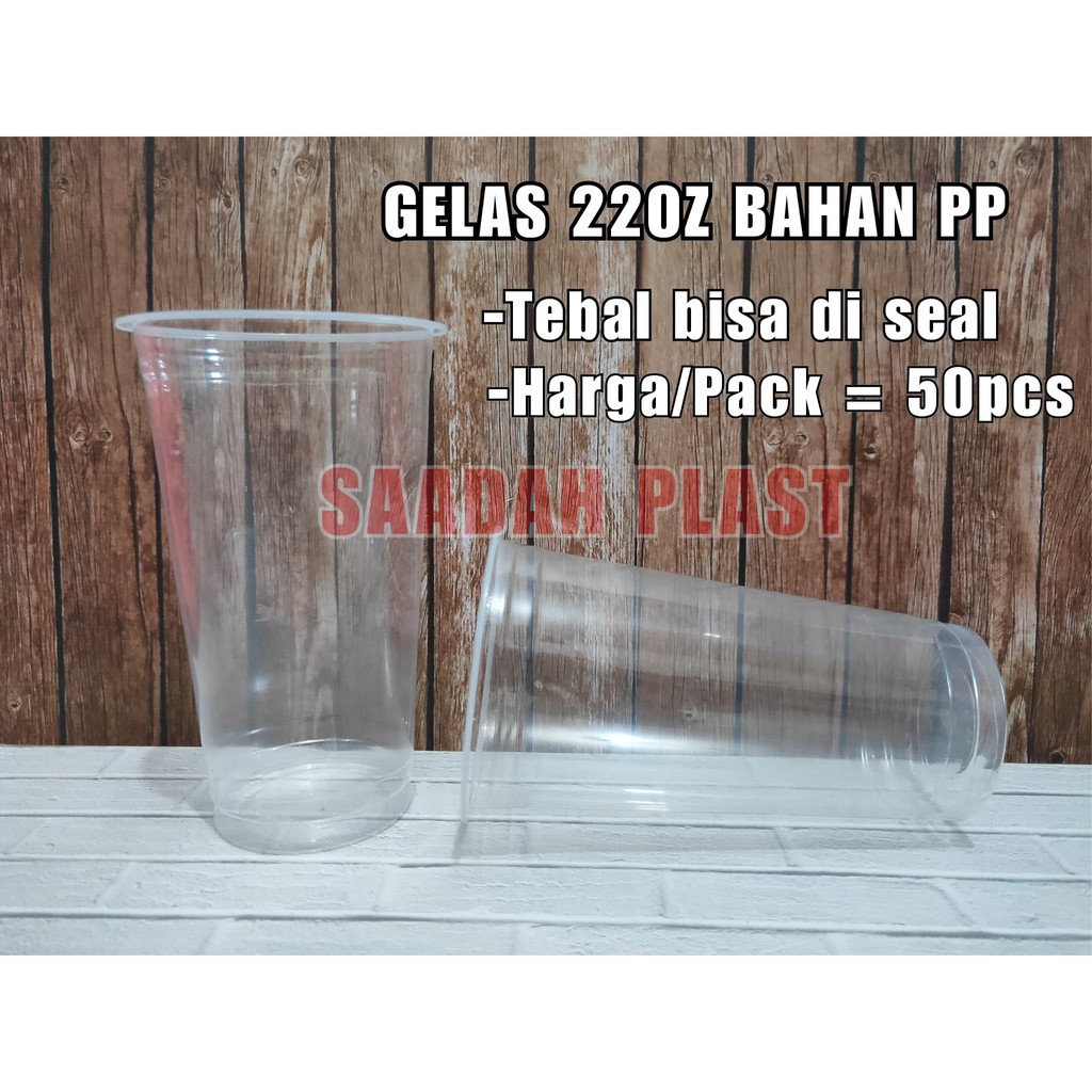 Jual Isi 50 Gelas Plastik 22oz Bahan Pp Tebal Cup Datar 22oz Thai Tea Shopee Indonesia 2440