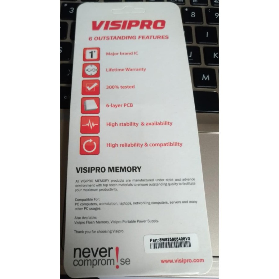 Jual VISIPRO SODIMM DDR3 Low Voltage 2GB PC12800 / 1600MHz Memory Untuk ...
