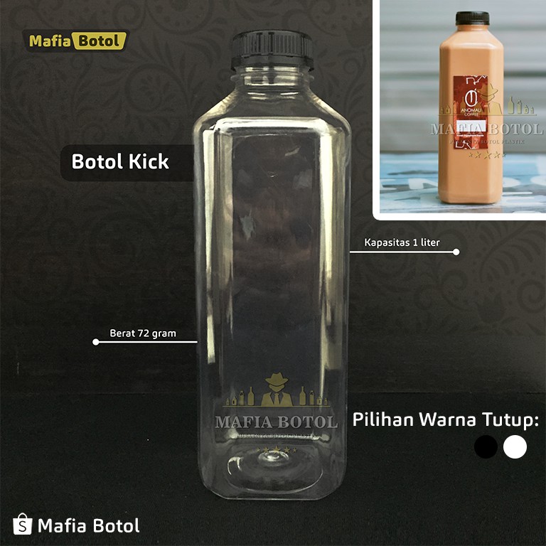 Jual Botol Plastik kick kale kotak Minuman Kopi Susu Jus 1000 ml 1 ...