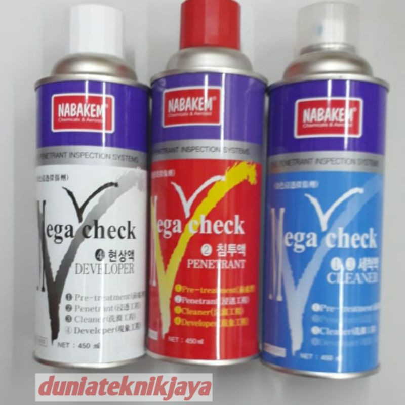 Jual Nabakem megacheck 1 set : Penetrant, Cleaner, Developer | Shopee ...