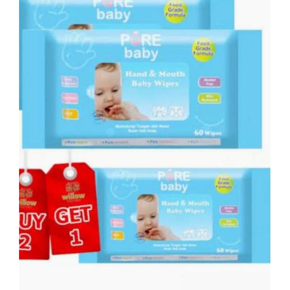 Jual Harga Bersahabat - Pure Baby Hand And Mouth Baby Wipes NandaToys ...